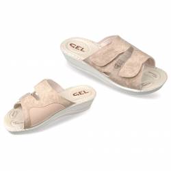 Papuci reglabili cu arici bej pentru femei Mjartan 2817-N13