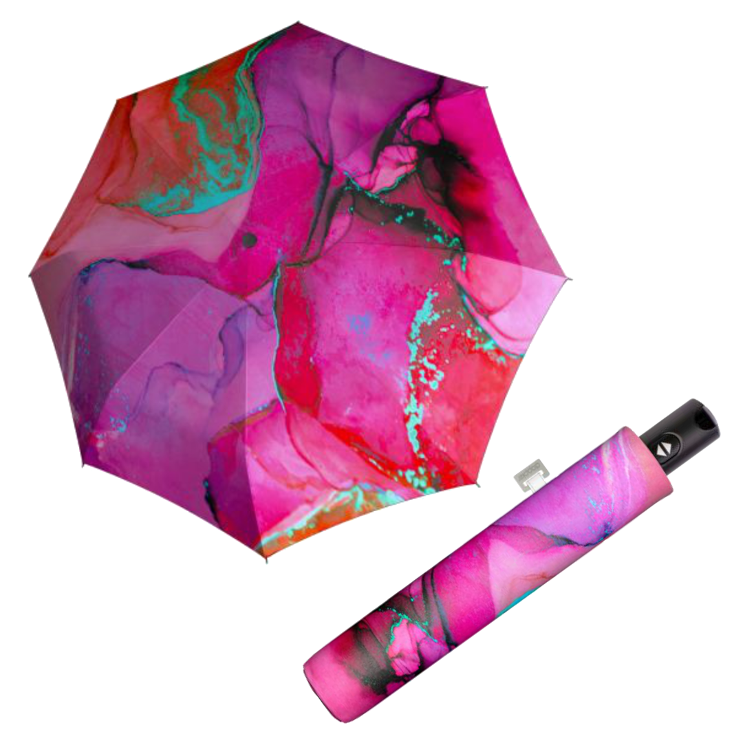 Umbrele de ploaie rezistente la vant pentru femei Doppler CarbonSteel Marble Pink